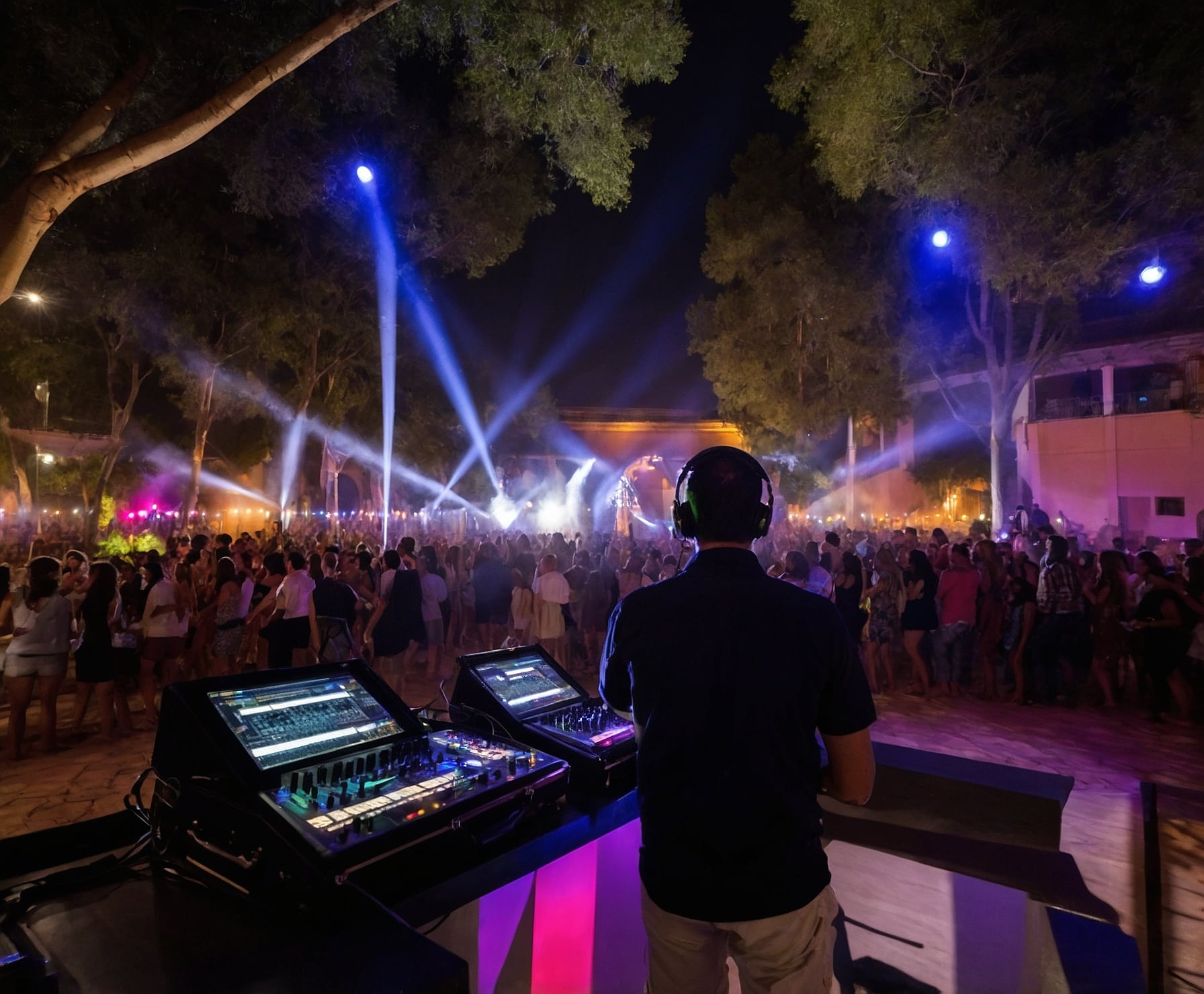 Celebración con un DJ animando el evento.