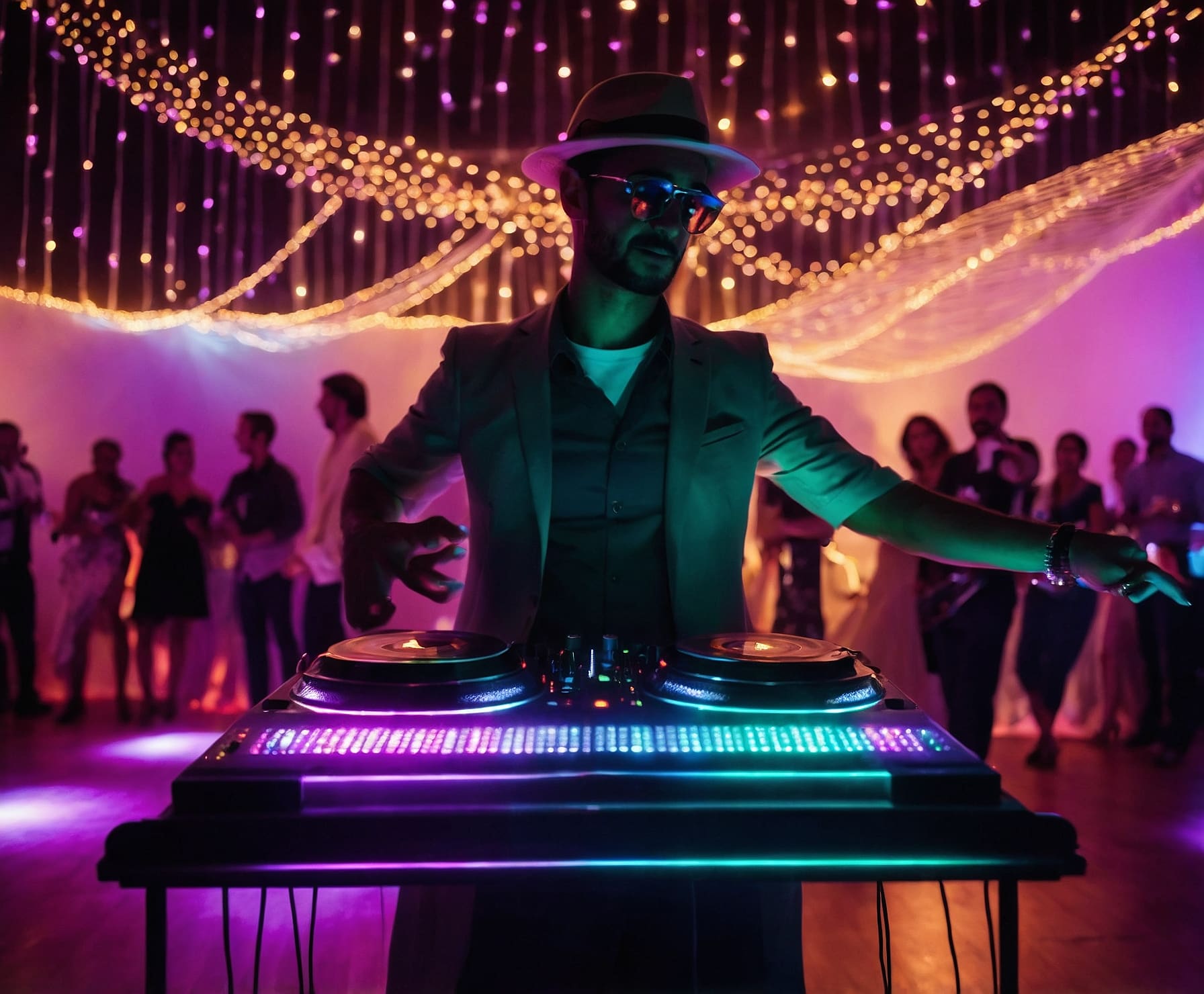 Foto de fiesta temática electrónica en boda